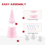HOMCOM 5' Artificial Pencil Christmas Tree, Slim Xmas Tree with 294 Realistic Br