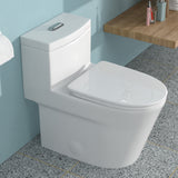 Ceramic One Piece Toilet for Bathroom, 12-inch Rough-In, 1.24/1.43 GPF