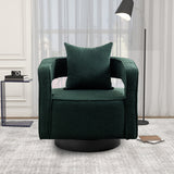 Boucle Accent Chair Swivel Green
