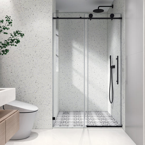 Frameless Shower Door 70MM Soft Close Pulleys Nano Easy Clean