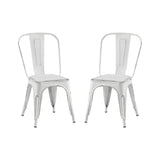 Industrial Metal Dining Chairs 18" Seat Height Set of 2
