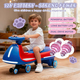 12V Kids ride on Electric Wiggle Car W/2-in-1 Smart Design,Controllable LED Ligh
