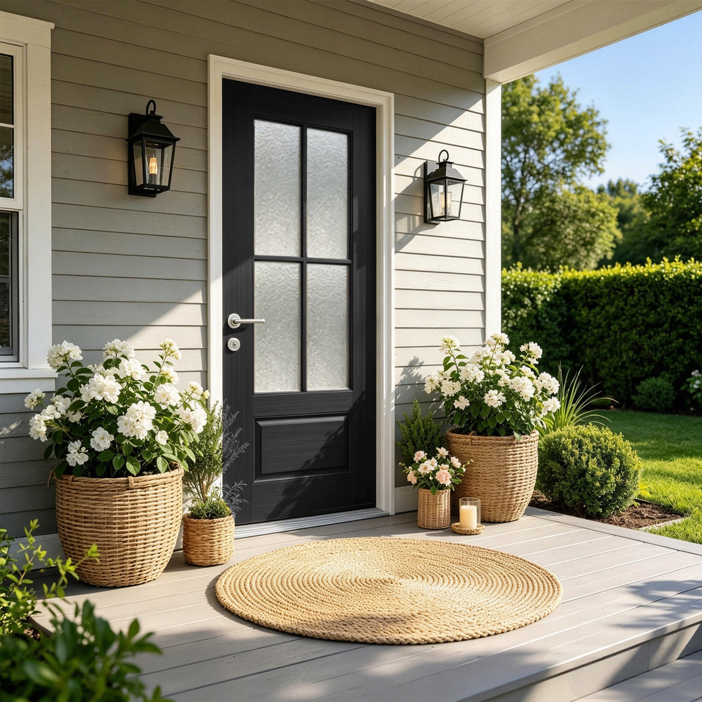 36x80 Fiberglass Front Door Right-Hand Inswing with PVC Frame