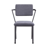 Dining Chairs - High Back - Metal & Gray Fabric - Set of 2