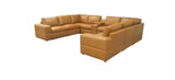 Modular Leather Sectional Sofa Ginger 144"