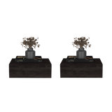 Floating Nightstands Set of 2, Wall Mounted with Drawer, Dark Brown
