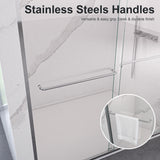 44"-48"W*72" H Semi-Frameless Double Sliding Shower Door, Bypass Shower Door