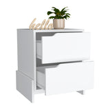 Nightstand - Two Drawers - Manufactured Wood - 17" x 14.6" Top
