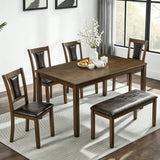 Wood Dining Set Walnut