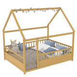 Full Pine Platform Bed Natural