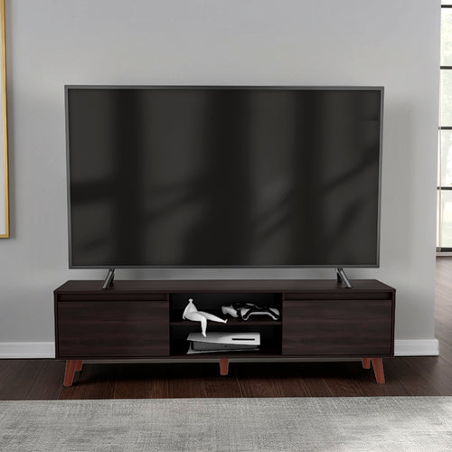 TV Stand with Open Shelves and Storage for Media Console