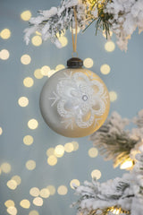 3.9" Glass Christmas Ball Ornaments, Set of 6 Holiday Decorations
