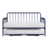 Daybed with Trundle Metal Navy Blue