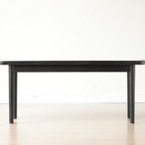 Modern Style Black Color Solid Oak Wood Dining Bench with Rattan Detail
