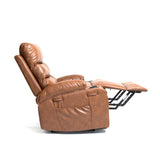 Power Lift Faux Leather Lift Recliner with Massage Brown