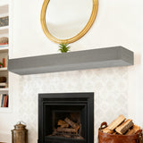 72" Fir Wood Floating Shelf Mantel Grey Modern Decor