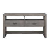 Modern Rustic Gray Wooden Server Cabinet 2 Drawers 3 Shelves
