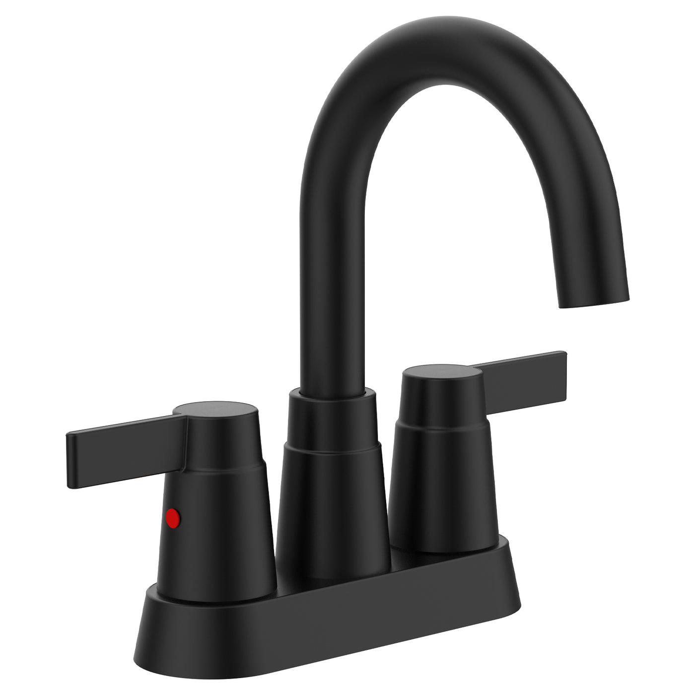 Matte Black 360 Swivel High Arc 2-Handle Bathroom Faucet