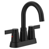 Matte Black 360 Swivel High Arc 2-Handle Bathroom Faucet