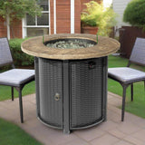30" Propane Gas Fire Pit Table, 50000 BTU Round Steel Fire Pit