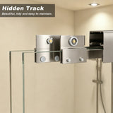 56-60in x 72in Aluminum Frame Double Sliding Shower Door, Brushed Nickel, 6mm
