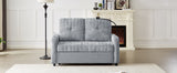 Modern Grey Chenille Loveseat Sofa Bed Pull-Out Adjustable