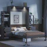 Full Engineered Wood Murphy Bed Gray