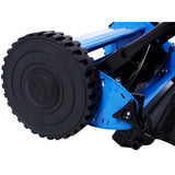16-Inch 5-Blade Push Reel Lawn Mower with Grass Catcher, BLUE COLOR