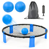 Outdoor Roundnet Game Set, Portable Beach Ball Game with 2 Balls, Sturdy Playing