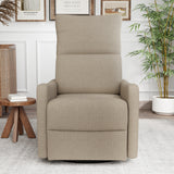 Velvet Recliner Swivel Power Brown
