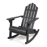Acacia Wood Adirondack Rocking Chair Dark Grey Outdoor
