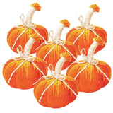 5x7" Medium Pumpkin Ornament Set of 6 Fall Harvest