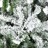 HOMCOM 9' Tall Unlit Snow Flocked Pine Artificial Christmas Tree with Realistic