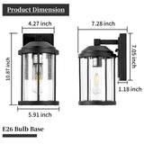 Outdoor Wall Sconces 2 Pack, Exterior Light Lantern Fixtures