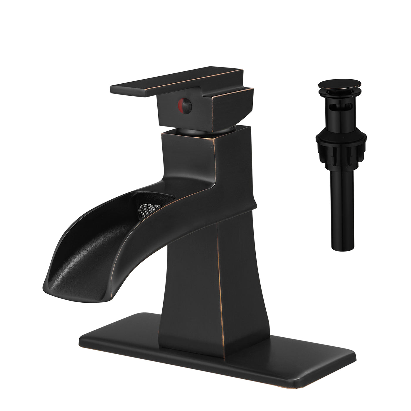 Waterfall ORB Bathroom Sink Faucet Pop-Up Drain Single Hole