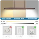LED Pendant Light 39" - Dimmable with Remote - Walnut Wood