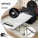 Linen Loveseat Sleeper Black 58"