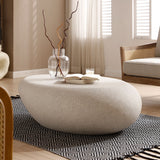 Glass Coffee Table Cream White