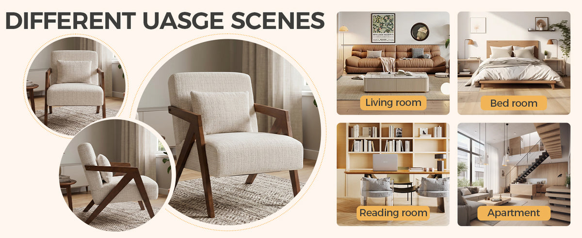 Chenille Accent Chair Beige