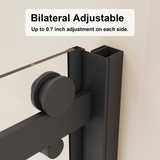 48.in W x 72.in H Frameless Shower Door Single Sliding