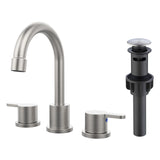 Brushed Nickel 2-Handle 8" Widespread Bathroom Sink Faucet