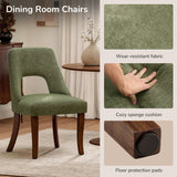 Set of 2 Solid Wood Dining Chair Tufted Green