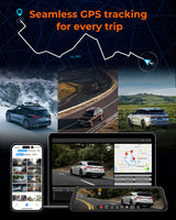 M4 2CH Mirror Dash Cam, 4K+2.5K, 12" IPS Touchscreen