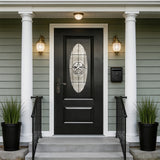 36"x80" Fiberglass Front Door with White 4-9/16" PVC Frame