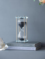 3x3x10 Black Hourglass with Crystal Stand 30 Minute Timer