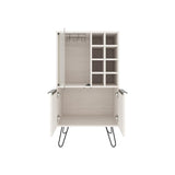 Bar Cabinet - White Washed Oak - 2 Doors & 9 Shelves - 43.1"H