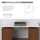 25"x22"x12" Stainless Steel Utility Sink Drop In Topmount 16 Gauge Deep Single