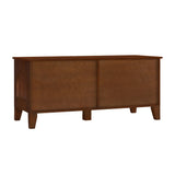 Indoor Rattan Rubber Wood Dog Crate Cabinet with 4 Doors