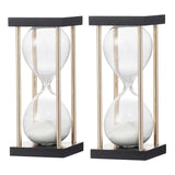Set of 2 3x3x7" Spellman 15-Minute Hourglasses Metal Frame