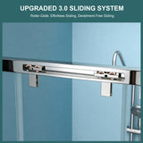 48"W× 76"H Triple Bypass Sliding Shower Door With 5/16 In. (8mm) Clear Glass
